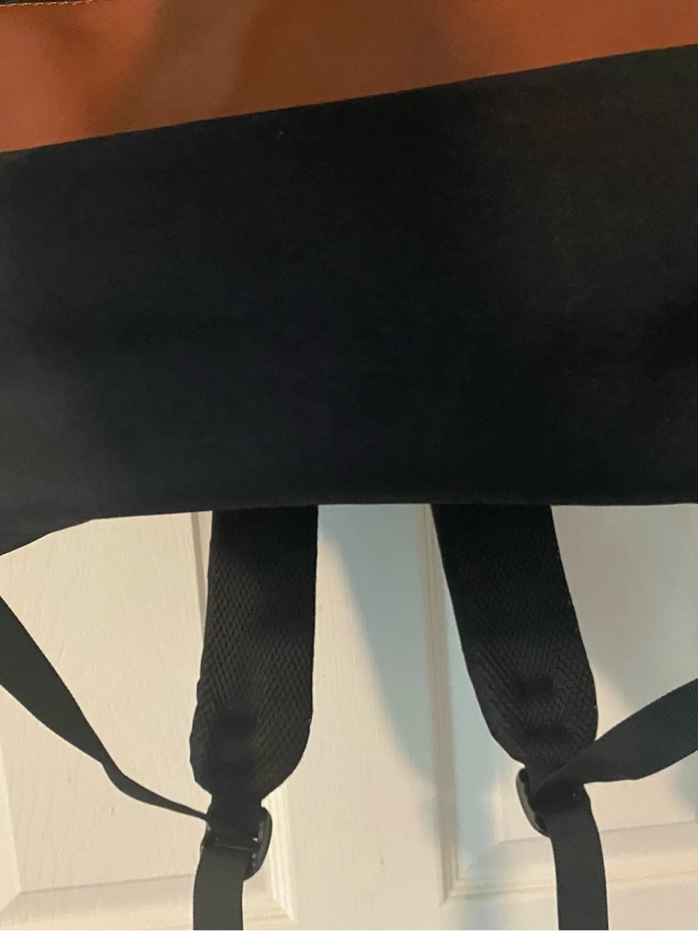 Gray and Black Men's Backpack with Brown Accents